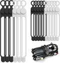 Silicone Cable Ties Cord Organizer Cable Management, 16Pcs 4.2" and 7.1" Reusable Cable Organizer Electronic Accessories for Home, Office, Kitchen, School, Travel(Black&White)