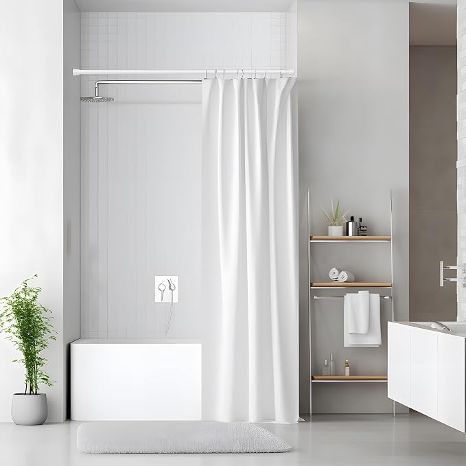 4Pack Tension Rods for Windows 28 to 48 Inch White Curtain Rods no Drilling Tension Rod Curtain Rod Adjustable Tension Curtain Rods Expandable Pressure Spring Tension rods for Closet