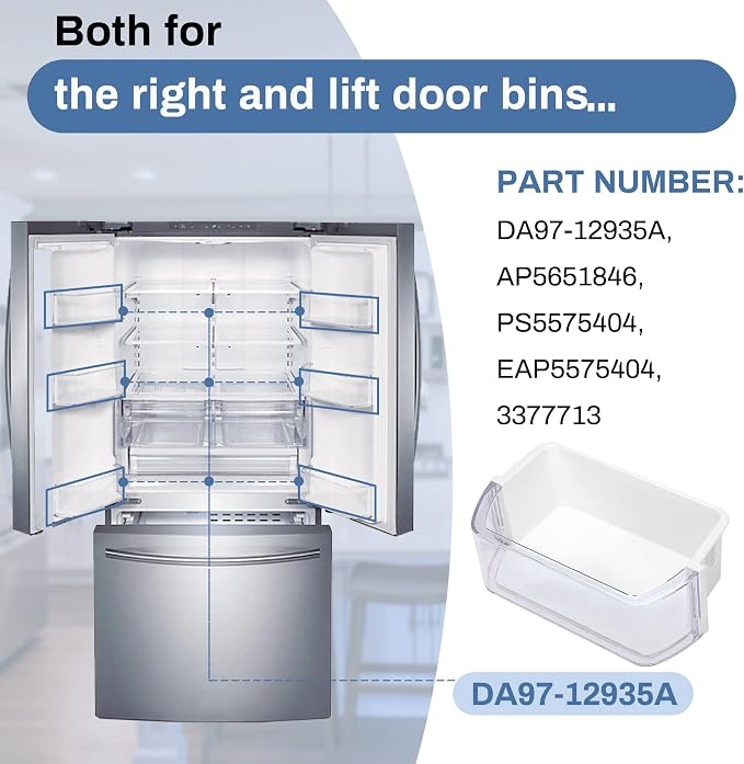 MONST DA97-12935A Door Bin, RF220NCTASR Door Shelf Bin | Compatible with samsung（Both Left and Right) RF220NCTASG, RF220NCTAWW, RF220NCTASP, RF221NCTASP, RF221NCTASR