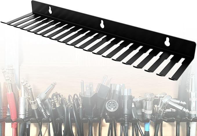 19 Slots Wall mountable Cable Hanger and Organizer,Cable Holder,Cable Organizer Studio Storage,Slots Width from 5.5 to 9.5mm for Cord Management Rack