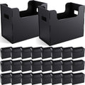 24 Pcs Portable Desktop File, Side Handles, Filing Organizer, Hanging File Folders, Letter Size for Schools Office Home (Black)
