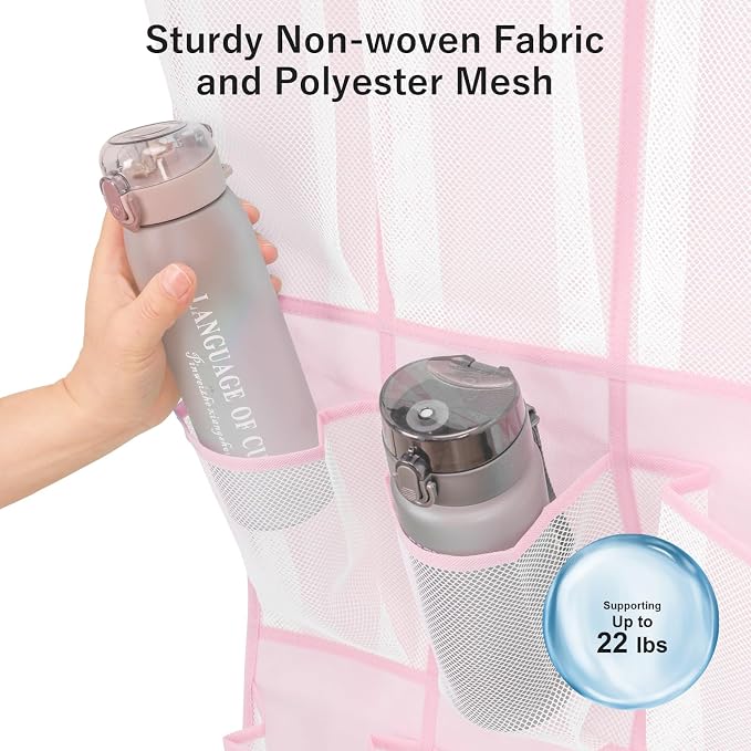 F-color Over the Door Organizer for Cruise - 16-Pocket Hanging Organizer | Tool-Free Mount with 4 Metal Hooks, See-Through Mesh Pockets, Lightweight & Foldable, Space-Saving for Travel and Daily Use