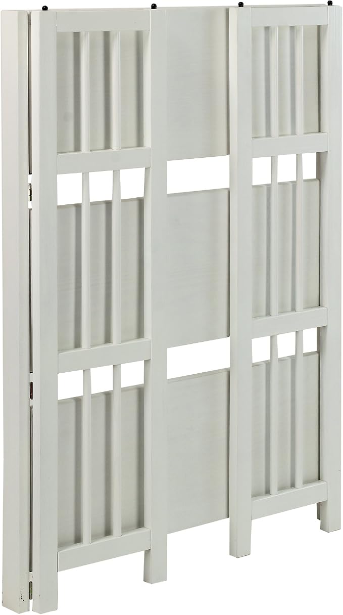 Casual Home 3-Shelf 27.5" Wide Folding Stackable Bookcase, White (New)