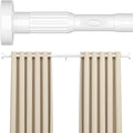 AIZESI 41-86 Inch Heavy Duty White Tension Curtain Rod - No Drilling, Adjustable, Rust-Resistant for Outdoor, Living Room, Window, Bathroom