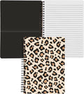 Steel Mill & Co Cute Mini Spiral Notebook, 8.25" x 6.25" Journal with Durable Hardcover and 160 Lined Pages, Leopard