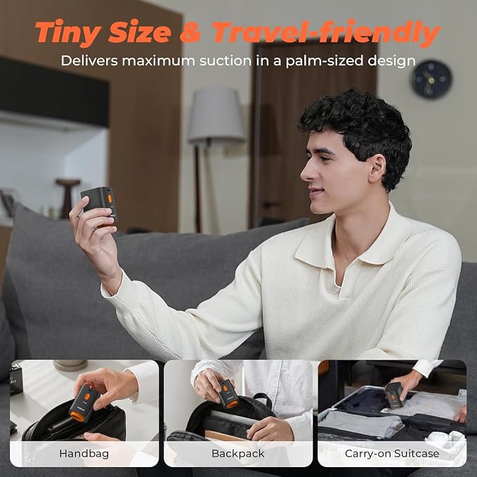 Travel Vacuum Bags with Wireless Pump, Space Saver for Luggage, 16 Pack | Compression bags for clothes, 4 Sizes XS-L, Wireless pump 1800mAh, 100+ bags/charge, PA+PE anti-leak,Cruise and home storage