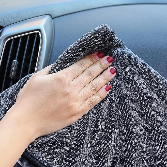 Car Interior Suede Cleaning Towel for Sonata SEL 2024, Ultra Soft High Absorbent Lint Free Scratchless Auto Detail Cloth Grey,S30cm×40cm