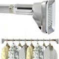 Stainless Steel Adjustable Closet Rod, No-Drill Installation, Heavy-Duty Hanging Bar for Closet, Wardrobe & RV (30-48 inch)