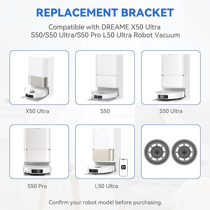 Mop Pad Plate Accessories for Dreame X50 Ultra S50/S50 Ultra/S50 Pro L50 Ultra Robot Vacuum Cleaner - Board Holder Replacement Mop Tray Part Attachment