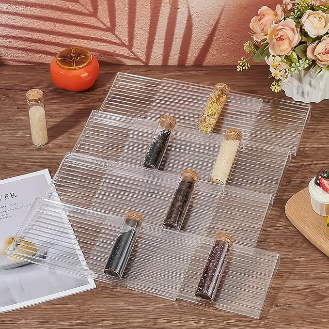 BENECREAT 8Pcs Plastic Drawer Seasoning Organizer, 4.6×11×1.1inch Clear Plastic Spice Drawer Organizer for Kitchen Drawer, Countertop Storage