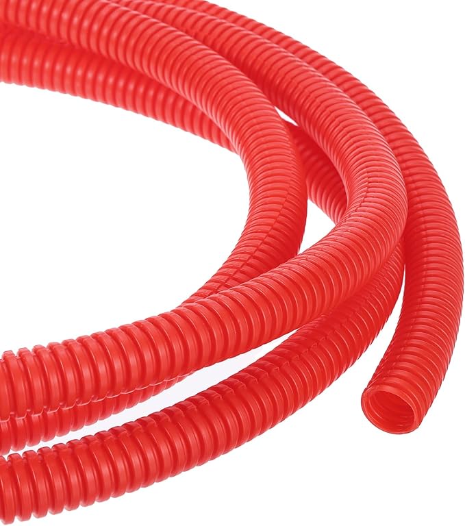 DMiotech 10ft Wire Loom Split Tubing 3/8 Inch, Cord Protectors from Pet Flexible Conduit Cable Management for Office, Home, Garden, Red