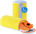 Large Shoe Washing Machine Bags for Sneakers & Tennis Shoes, Yellow 2-Pack | Large Shoe Laundry Bags fit Most Shoe Sizes, Durable Hidden Zippers Keep Shoes Secure, Washer/Dryer Safe for Less Scrubbing
