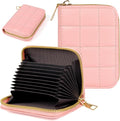 Credit Card Wallet, RFID Card Case Wallet, Zipper Card Cases Holder for Men Women, RFID Blocking, KeyChain Wallet, Compact Size Card Organizer Case for Women