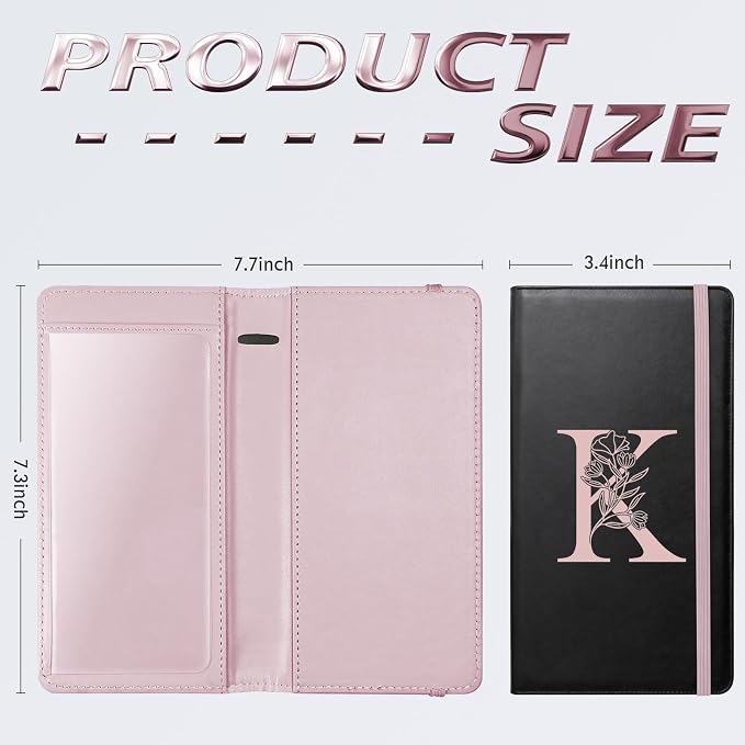 Letter Checkbook Cover, RFID Blocking Checkbook, Duplicate Checks with Pen Holder, Cards Slots, Multi-Functional Checkbook Holder for Personal and Business Checks