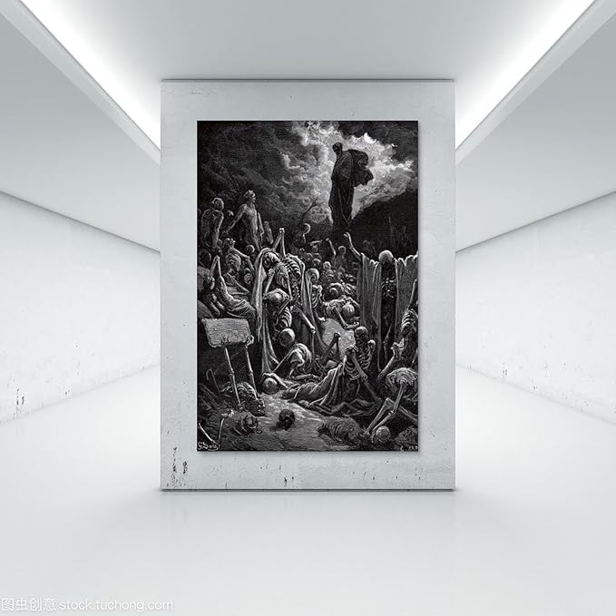 Gustave Dore The Vision Of The Valley Of Dry Bones Prints Wall Art Paintings Poster Wall Art Gifts Bedroom Prints Home Decor Hanging Picture Canvas Paintings 08x12inch(20x30cm)