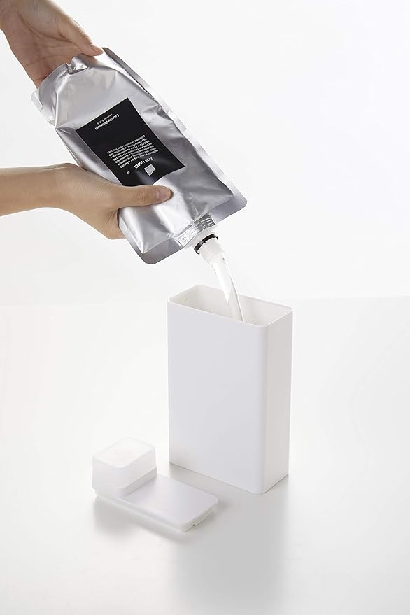 Yamazaki 3587 Refillable Laundry Bottle, White, Approx. W 2.2 x D 4.3 x H 7.9 inches (5.5 x 11 x 20 cm), Tower