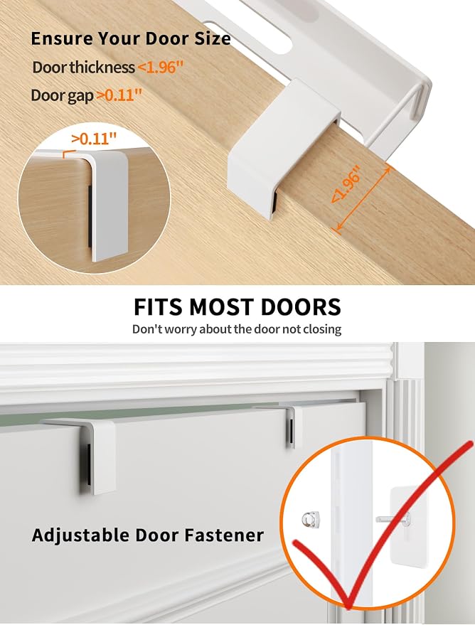 8-Tier Over Door Pantry Organizer, Metal Hanging Storage Rack for Kitchen Bedroom White