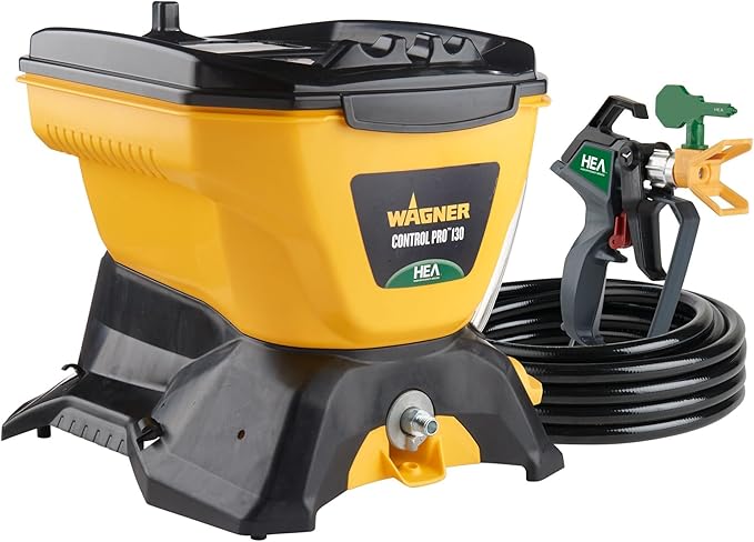 Wagner Spraytech 2435698 Control Pro 130 Paint Sprayer with T2 Gun, High Efficiency Airless Sprayer with Low Overspray, Yellow