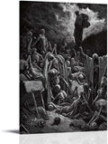 Gustave Dore The Vision Of The Valley Of Dry Bones Prints Wall Art Paintings Poster Art Print Wall Photo Paint Hanging Picture Family Bedroom Decor Gift 12x18inch(30x45cm)