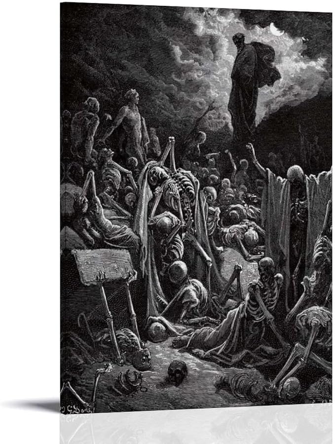 Gustave Dore The Vision Of The Valley Of Dry Bones Prints Wall Art Paintings Poster Canvas Wall Art Picture Prints Hanging Photo Gift Idea Decor Homes Artworks 24x36inch(60x90cm)