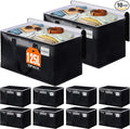 BlissTotes Moving Bags, Heavy Duty Moving Boxes with Zippers Top and Sturdy Handles, Storage Bags for Space Saving and Packing, Collapsible Moving Supplies, Storage Totes (125L, 10-Pack, Black)