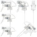 ALPENKOK 6 Pack Spray Nozzle for Bottles, Trim-To-Fit Tube; Plastic (Clear) | Spray Bottle Nozzle Replacement; Fits 8 and 16 Oz; Trigger Sprayer with Mist, Stream & Off Modes; for Cleaning and Garden