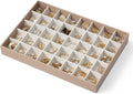 VLANDO Stackable Jewelry Tray, Drawer Organizer, 40-Grid Display,Toffee | 40 Compartments, Soft Velvet Lining, Drawer Organizer, Easy Sorting for Rings, Studs, Charms, Gift for Women Girl