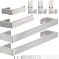 TocTen 7 Pcs Bathroom Hardware Set, Thicken Stainless Steel Towel Bar Set-Includes 2Bath Towel racks+Towel Holder+Toilet Paper Holder+3 Robe Towel Hooks, Wall Mounted Bathroom Accessories Kit(Brushed)