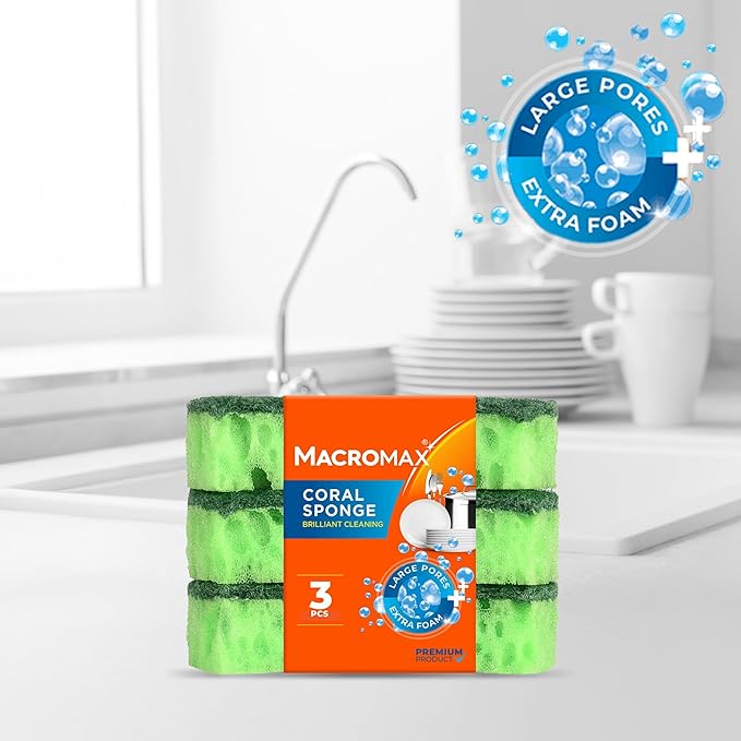 Macrofresh Macromax 13-Pc Home Cleaning Kit: Spin Mop & Bucket System, 5 Microfiber Refills, Microfiber Cloths, Glass Cloths, Sponges, Scourers & Hangers