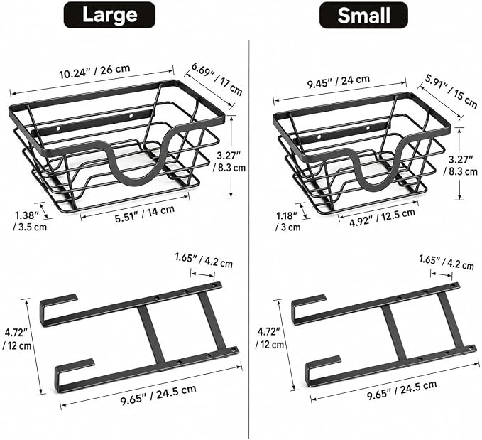 TIDIIABODE Pot Lid Organizer 2 Pack, Adjustable Kitchen Pot Lid Holder Inside Cabinet, Kitchen Cabinet Organizer Hanging for Food Storage Container, Pot, Pan Lid & Bakeware, Black