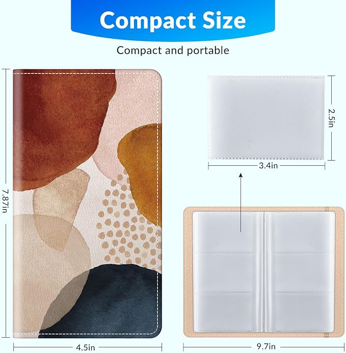 Pu leather business card organizer， 240 Capacity business card holder organizer，Credit card holder for women and men