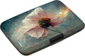 Mini Credit Card Holder, RFID Blocking Aluminum Hard Case, Small Metal Wallet for Business Travel, Starry Sky Flower