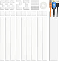 Cable Cover Wall - Cord Hiders for TV on Wall, 157 Inches Cable Cover Channel, White | 157" white cable cover wall kit hides TV cords with customizable raceways for clean wall-mounted setups