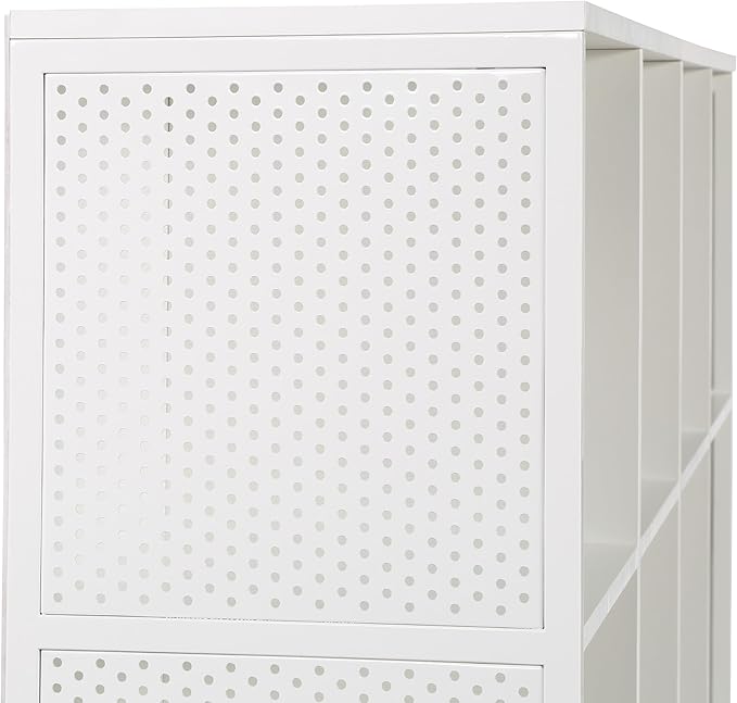 OSP Home Furnishings Ace Contemporary Modern Storage Bookcase with Shelves, 2- Shelves, 8 Cubes, White Finish