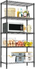 1250 LBS Storage Shelving Unit, Black Wire Rack Shelf for Garage & Kitchen | 5 Tier Metal Shelving Storage Rack, 13.7" D x 23.6" W x 63" H Adjustable Shelving Unit for Pantry, Laundry, Home Organization
