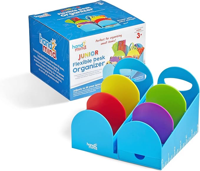 Hand2Mind Junior Flexible Modular Desk Organizer - Top Organizer with Pencil Holder, Teacher & School Supplies