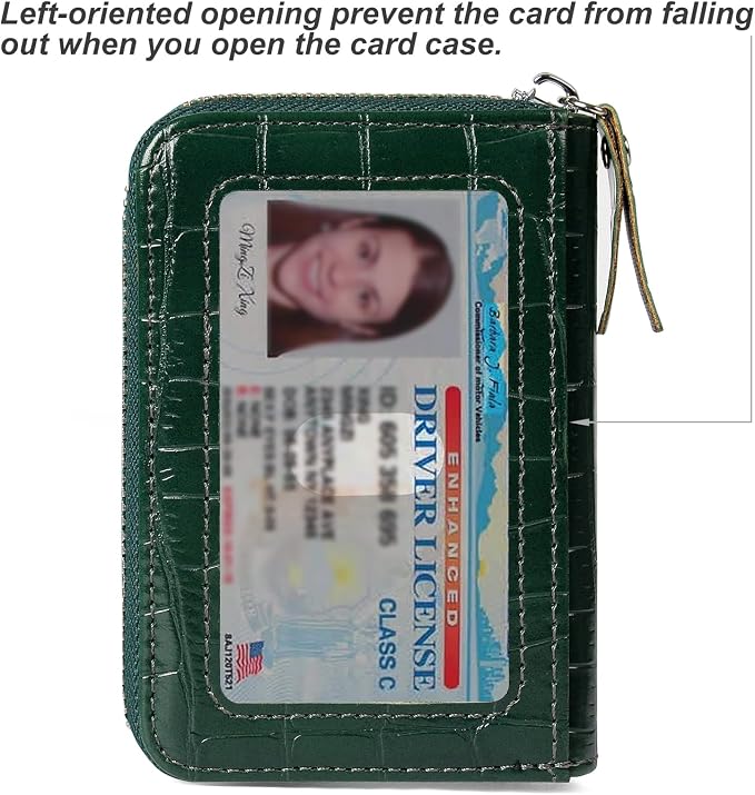 Credit Card Wallet, RFID Card Case Wallet, Zipper Card Cases Holder for Men Women, RFID Blocking, KeyChain Wallet, Compact Size Card Organizer Case for Women