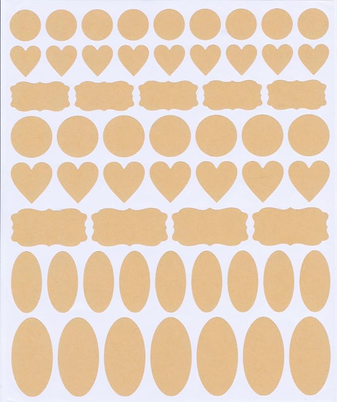 Brown Kraft Bottle Label Stickers, Self Adhesive Blank Labels for Essential Oil Bottle, Mason Jars, Spice Jars, Storage Bins, Skincare Labels, Pantry Labels (Circular Style)