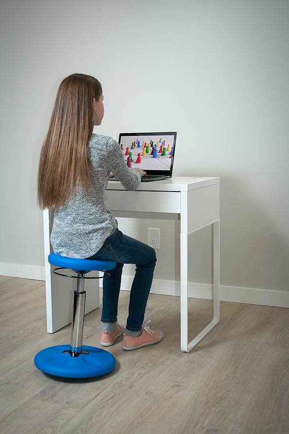 KORE DESIGN Adjustable Wobble Stool Chair, Girls + Boys Kid Desk Stools, Ergonomic Small Office Chairs, Flexible Seating, Active Kids, ADD/ADHD, Classroom, Home, Age 8-12, Tall (16.5-24in) Sand Dollar