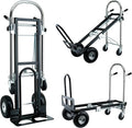 3 in 1 Folding Industrial Convertible Hand Truck,1000 LBS Capacity Aluminum Dolly,Heavy Duty Hand Truck Dolly Cart with Stair Climbing Wheels and Dual Handles for Transport,Moving (Black)