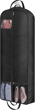 MISSLO 60" Garment Bags for Travel 6" Gusseted Dress Bags for Gowns Long 4 Handles Hanging Clothes Travel Bag with Pocket for Gowns, Suits, Coats