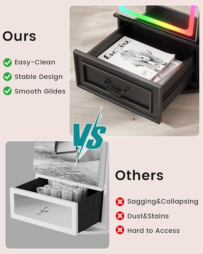 Vlsrka Jewelry Armoire with Full Length LED Mirror, 360° Swivel, Black | Standing Mirror with Storage, Lockable Jewelry Cabinet with Touch Screen & RGB Modes for Small Bedroom Spaces, Gift for Women