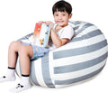 Lukeight Stuffed Animals Storage Bean Bag Chair Cover Only (Ships Empty, No Filling) - Velvet YKK Zipper Beanbag Cover for Big Kids and Teens, Washable Plush Toy Organizer, XX-Large 36" D x 20" H