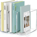 SANRUI Acrylic Magazine Holder Desk Organizer Workspace Sorters，Clear Bookend File Sorter Holder，Folder Rack, Office Accessories Organization Storage with 3 Vertical Compartments