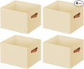 4 Pack Large Closet Storage Baskets Bins for Shelves, Collapsible Fabric Closet Organizers and Storage with Polyester Handles, Decorative Baskets for Organizing Clothes, Towels, Linen Closet 14"x10"