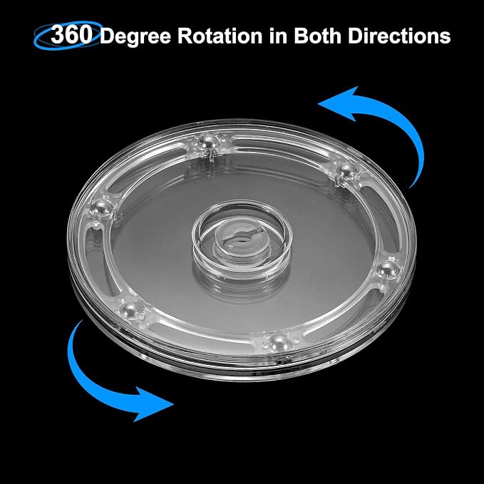 uxcell 2Pcs Acrylic Lazy Susan Turntable, 5 Inch Clear Turntable Organizer Ball Bearing 360 Degree Rotating Tray for Spice Rack Table Cake Kitchen Pantry Decorating Bathrooms