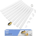 Delamu Large 142in Cord Hider for 3-4 Cords, Cord Covers for Wires on Wall, Easier Install Wire Covers for Cords on Wall, Cable Wire Hider, Cable Cover Management Raceway, W1.18 H0.63in, White