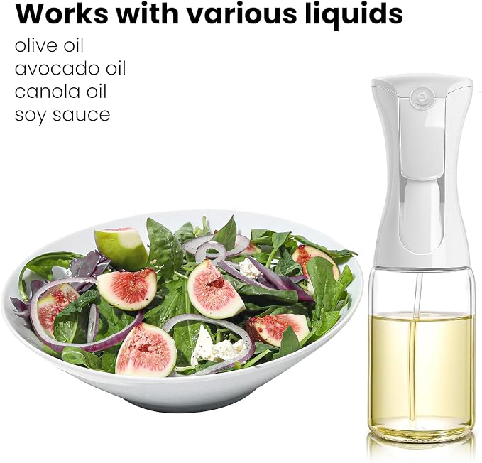 Mistifi oil spray 200ml PET bottle/150ml Glass. Fine Mist Spray Bottle for Air Fryer, Olive Oil, Healthy Nonstick Frying, Commercial & Home Kitchen Use (886 * 2Pcs)