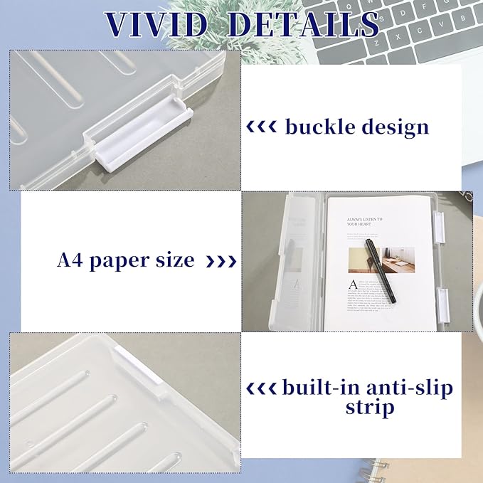 Gersoniel 4 Pcs Magazine Protectors A4 File Paper Storage Box Plastic | Magazine Covers Plastic Protector Clear Portable Project Case Holder Folder Document Organizer,2.1 x 9.1 Inch