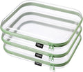 YQBRAO 3-Pack Large Clear Hard Shell Zipper Case, 1.2mm Ultra-Thick Rigid Toy & Closet Organizer, Heavy-Duty Diaper Bag Pouch Set with YKK Zippers, Waterproof Travel Storage (Green)